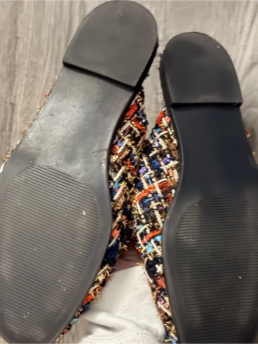 Steve Madden Multicolor Tweed Chain Loafers
